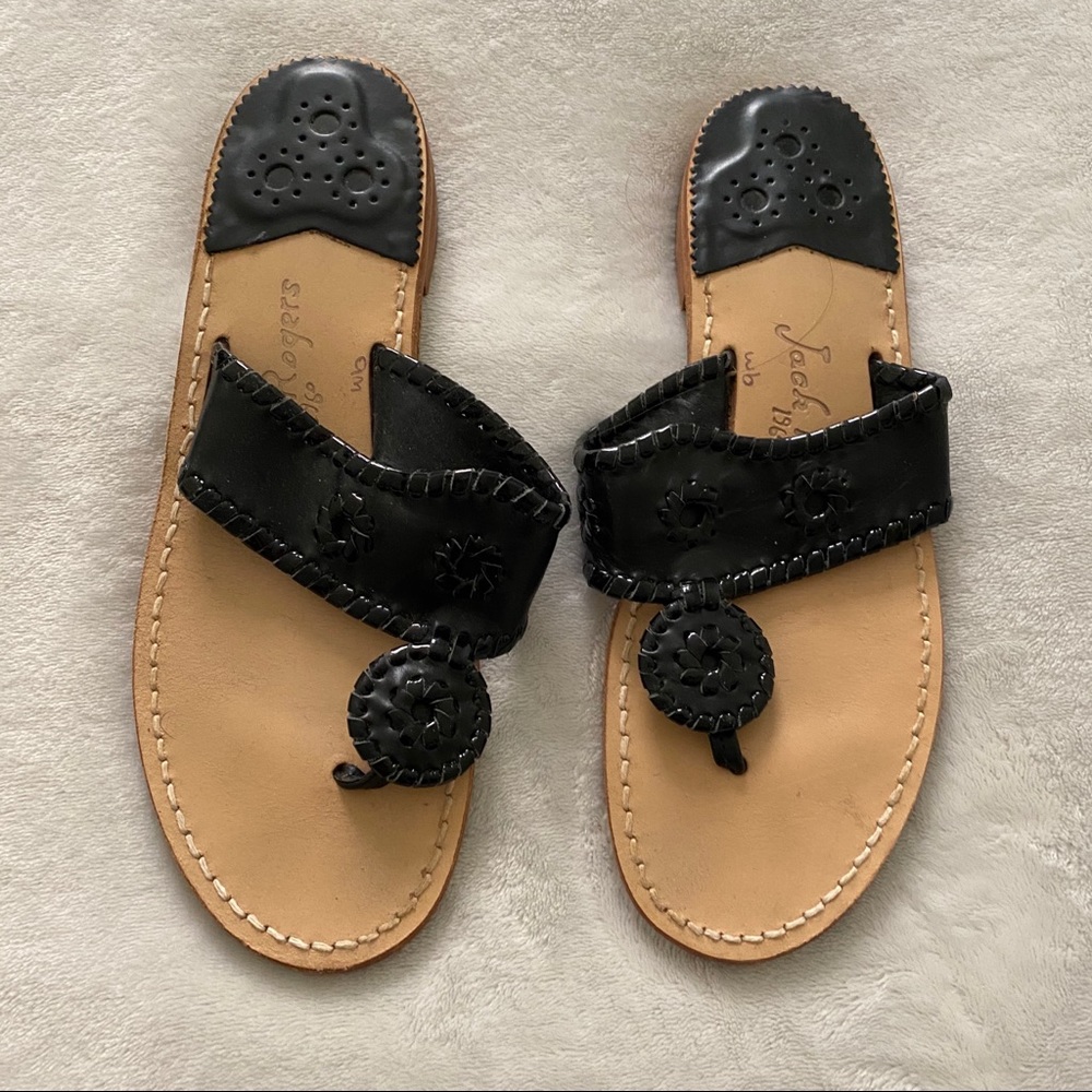 Jack Rogers • Flat Sandals Black Patent